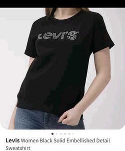 LEVI&#39;S Black Short Sleeves Sweatshirt