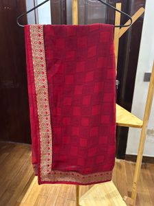 dark red saree