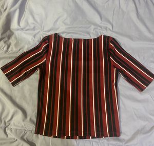 Ginger Top Striped Square Neck