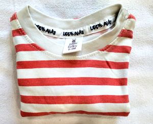 ⭕️➡️.Red &amp;white Stripes Unisex Babies T-shirt