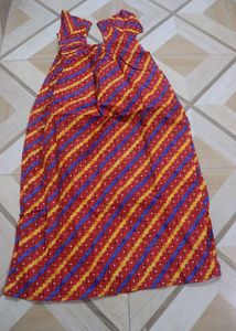 Red & Blue Patterned Dress