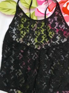 (1100)Black Lace Bodysuit