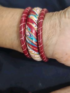 Red &amp; Gold Decorative Bangles ( Lakh Ki Chudi)