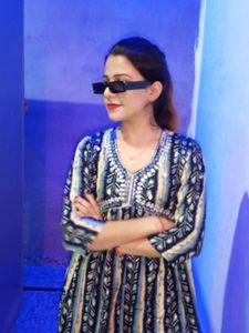 Elegant Printed Kurta mirror work