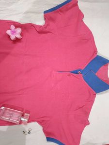 Y2k Stylish Pink Polo Top