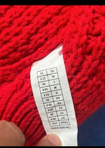 Red Benetton Hoodie Cardigan