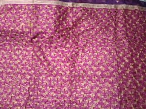 Rose Embroidered Dupatta - Gold Lace Border