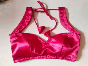 Sweetheart Neck Padded Silk Blouse