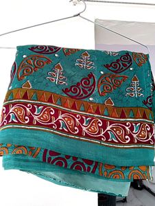 Greenish Saree With Design