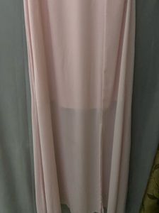 Pastel Pink Net Evening Gown