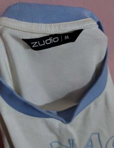 Zudio Stylish White Graphic Tee