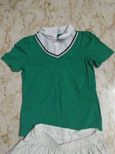 Buying from Bangkok Cute Green &amp; White Outfit Set