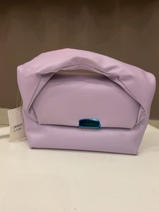 Lilac Puffy Top Handle Bag