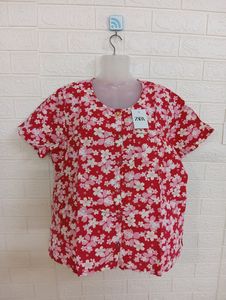 Red Floral Printed Top XL