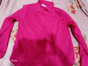 Magenta Button-Down Shirt