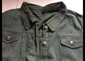 Olive Green Denim Jacket