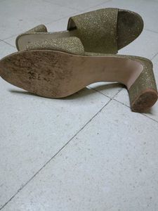 Golden Heeled Mules Used Twice only