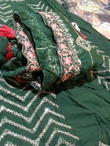 Embroidered Green Kurta Set