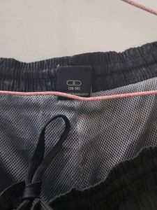 Black parachute pants