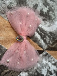 Pink Pearl Hair Bow