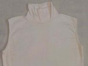 White Turtleneck Cutleeves Top