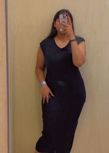 Long One Piece Dress Black Colour