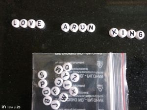 *Acrylic Letter Alphabet Beads 7x4 MM White Hole S