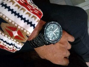 Zed black men&#39;s supper running racing stell Watch