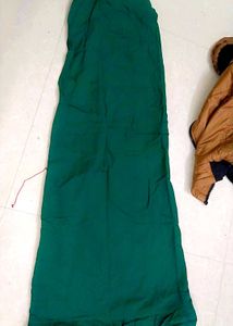 Teal &amp; Green Outfit Saree With Blouse And Petticoa