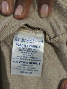 khaki/beige shoppers stop polo.