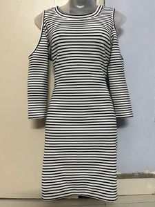 Striped Cold Shoulder Dress