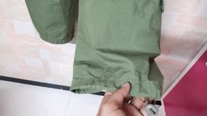 Dark Olive Green Parachute Pants