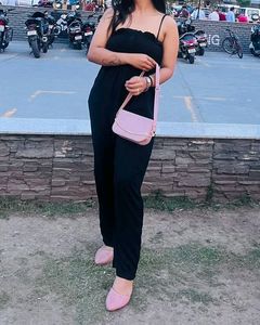 Black Sleeveless Jumpsuit Free Size