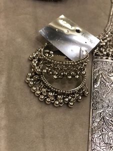 Garba Special Silver Tone Jewelry Set
