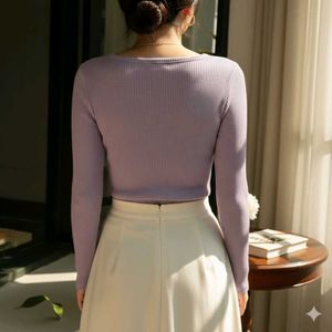 🪻Lilac Ribbed Top