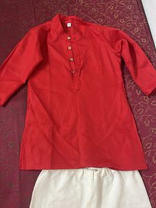 Red Kurta Pajama Set