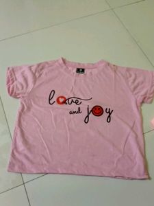 Cute 'Love & Joy' Pink T-shirt