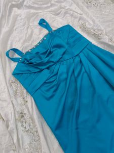 Embellished Satin Gown
