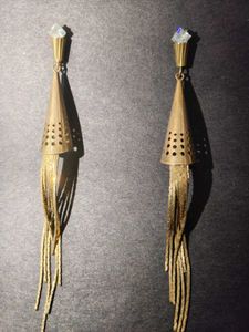 Elegant Gold Tone Dangle Earrings