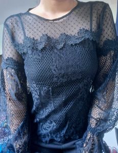 Elegant Black Lace Top🎀🖤🔥🌟