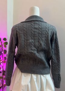 Gray Cable Knit Sweater