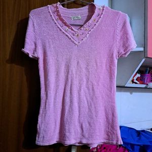 Pink Beaded Top