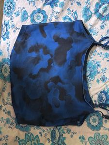 DressBerry Navy Blue Sleeveless Crop Top | Polyest