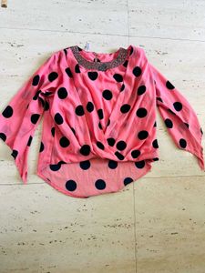 Pink Polka Dot Top