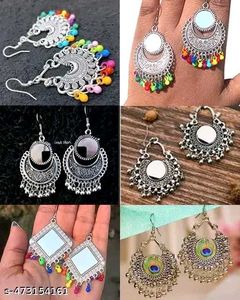 Boho Silver Tone Earrings Bundle❤‍🔥( Set 6)