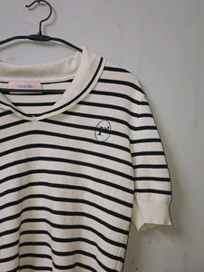 Striped knit Korean Top
