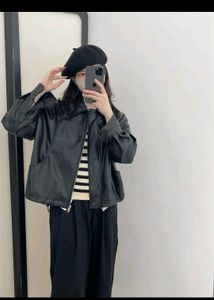 Turn Down Collar Casual Leather Jacket