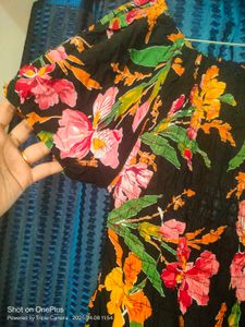 Floral Print Puff Sleeve Midi Dress
