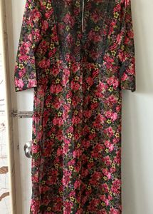 Black mulicored printed kurta