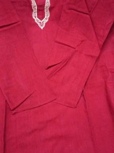 Elegant Rhythm Maroon Kurta No Buttons